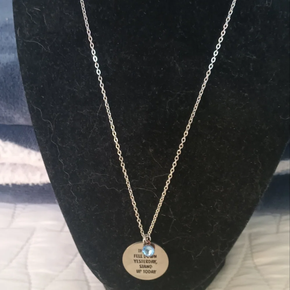 Inspirational Silver Pendant Necklace - Picture 2 of 3